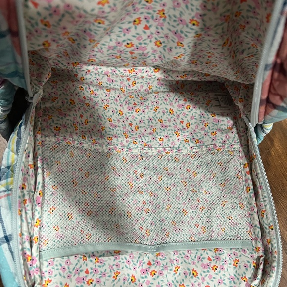 Vera Bradley XL Campus Quilted Backpack “Pastel Plaid” - Picture 3 of 7